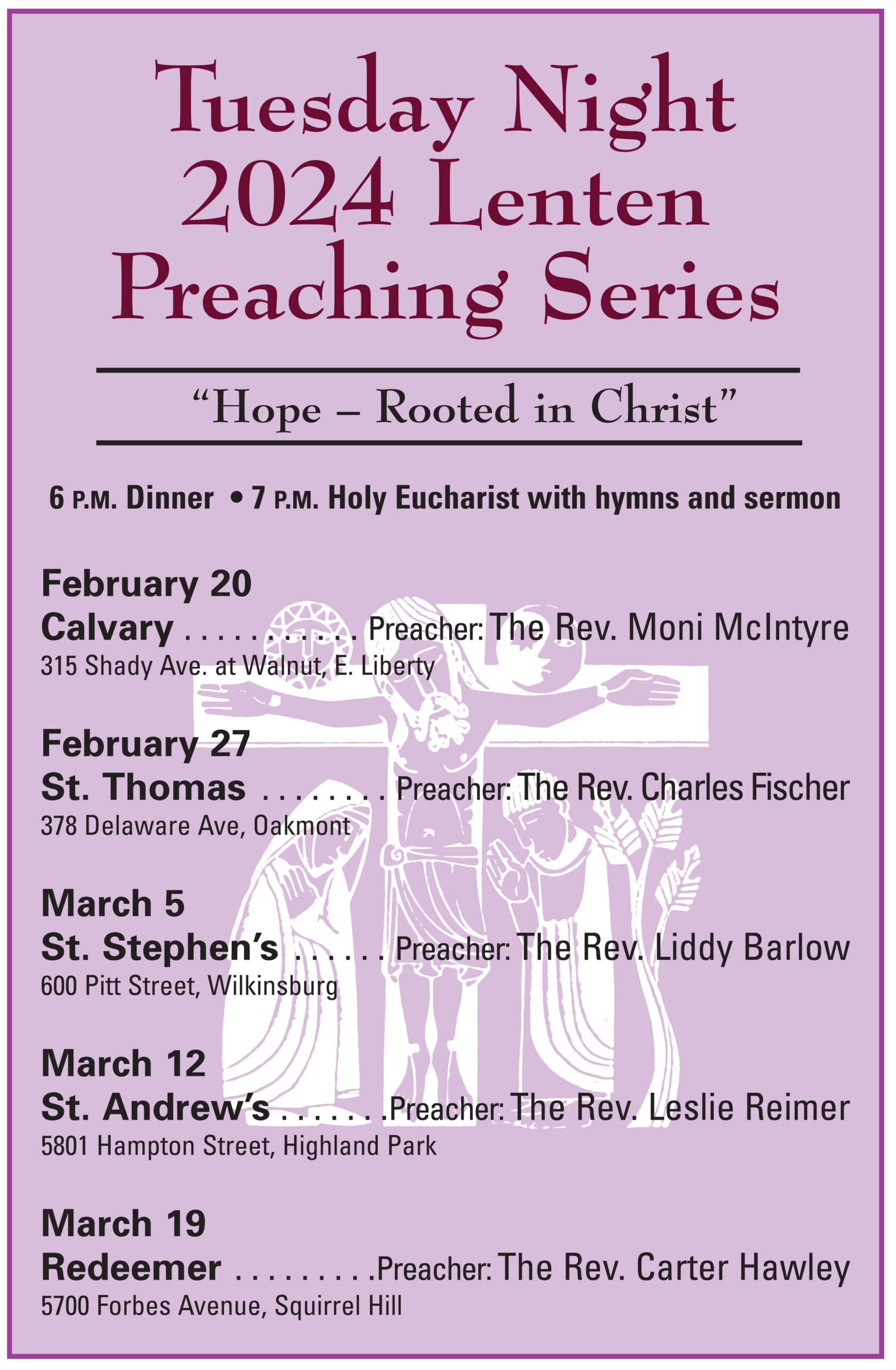 Tuesday Night Lenten Preaching Series Episcopal Diocese of Pittsburgh